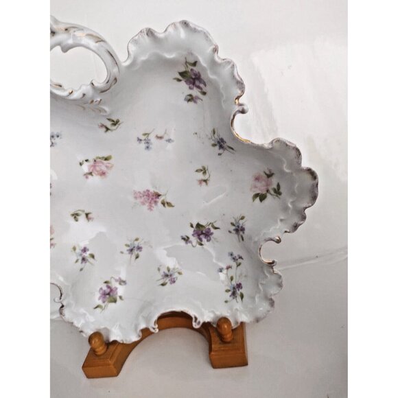 Antique ROSENTHAL MONBIJOU Scalloped Serving Platter Floral 11 3/4" x 10 1/2" - Picture 4 of 13